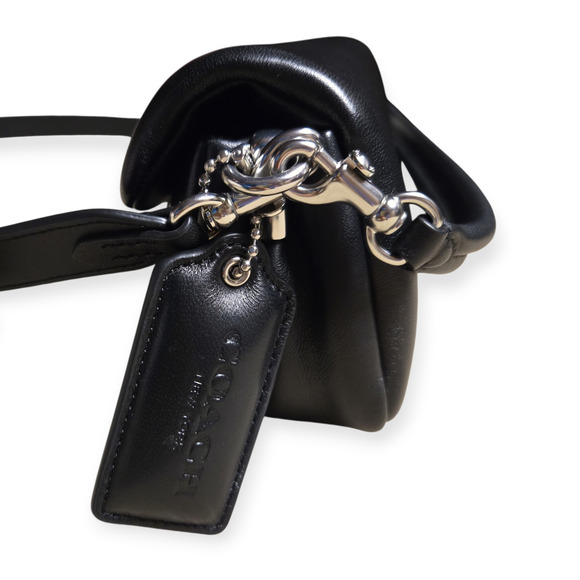 Coach Pillow Tabby Shoulder Bag 20 Black Nappa Leather with Silver Hardware - Picture 3 of 13